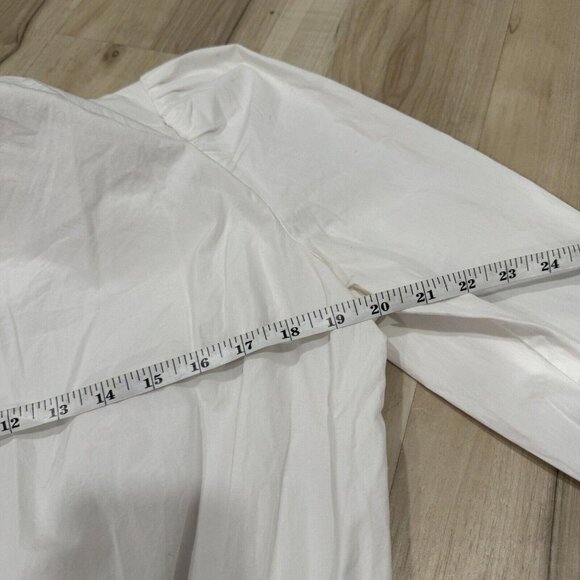 Women’s Frame Smocked Poplin Blouse in Blanc Size Xl - Picture 5 of 6
